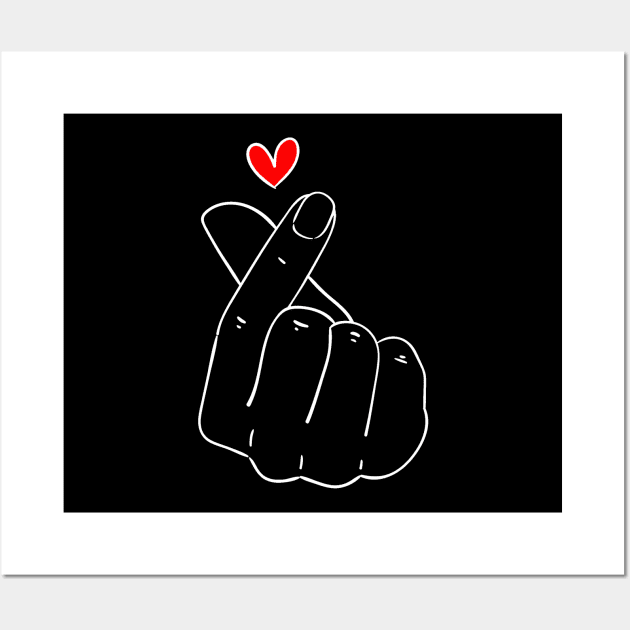 K-Pop Finger Heart Wall Art by deanbeckton